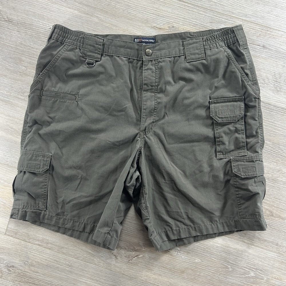 5.11 Tactical Size 40 Taclite Pro Ripstop Cargo Shorts Green Elastic 73287